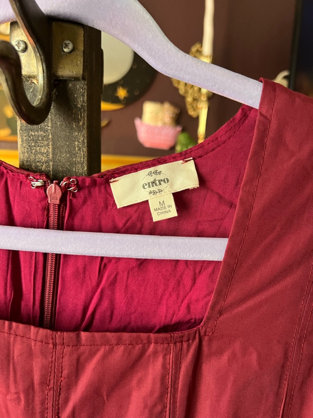 Entro Burgundy Dress Size Medium - Picture 4 of 12